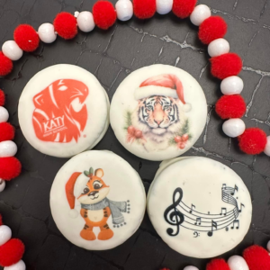 Katy Band Christmas White Fudge Dipped Oreos