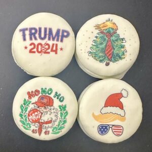 4-Pack Trump Themed White Fudge Dipped Oreos