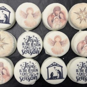 Christmas Nativity White Fudge Dipped Oreos