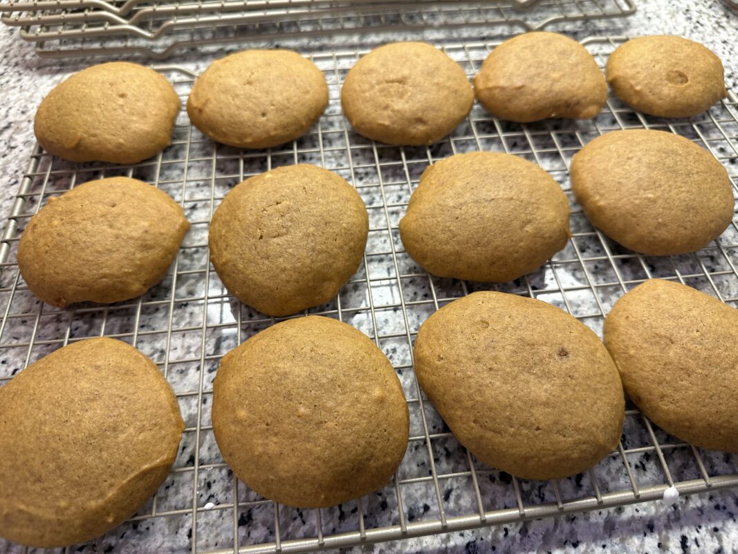 Pumpkin whoopie pie cookie close-up