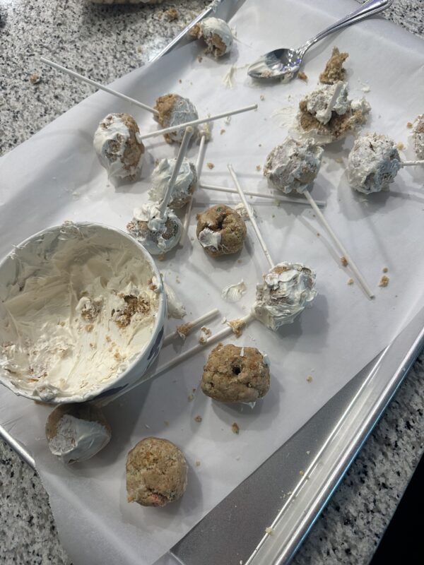 Homemade cake balls - not picture perfect but delicious