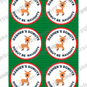 Dasher's Donuts Elf Set — Printable Gift Tags + Box Stickers - Image 5