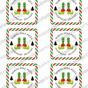 North Pole Pizza Elf Set — Printable 3x3 Box Labels + Eddie Print File - Image 4