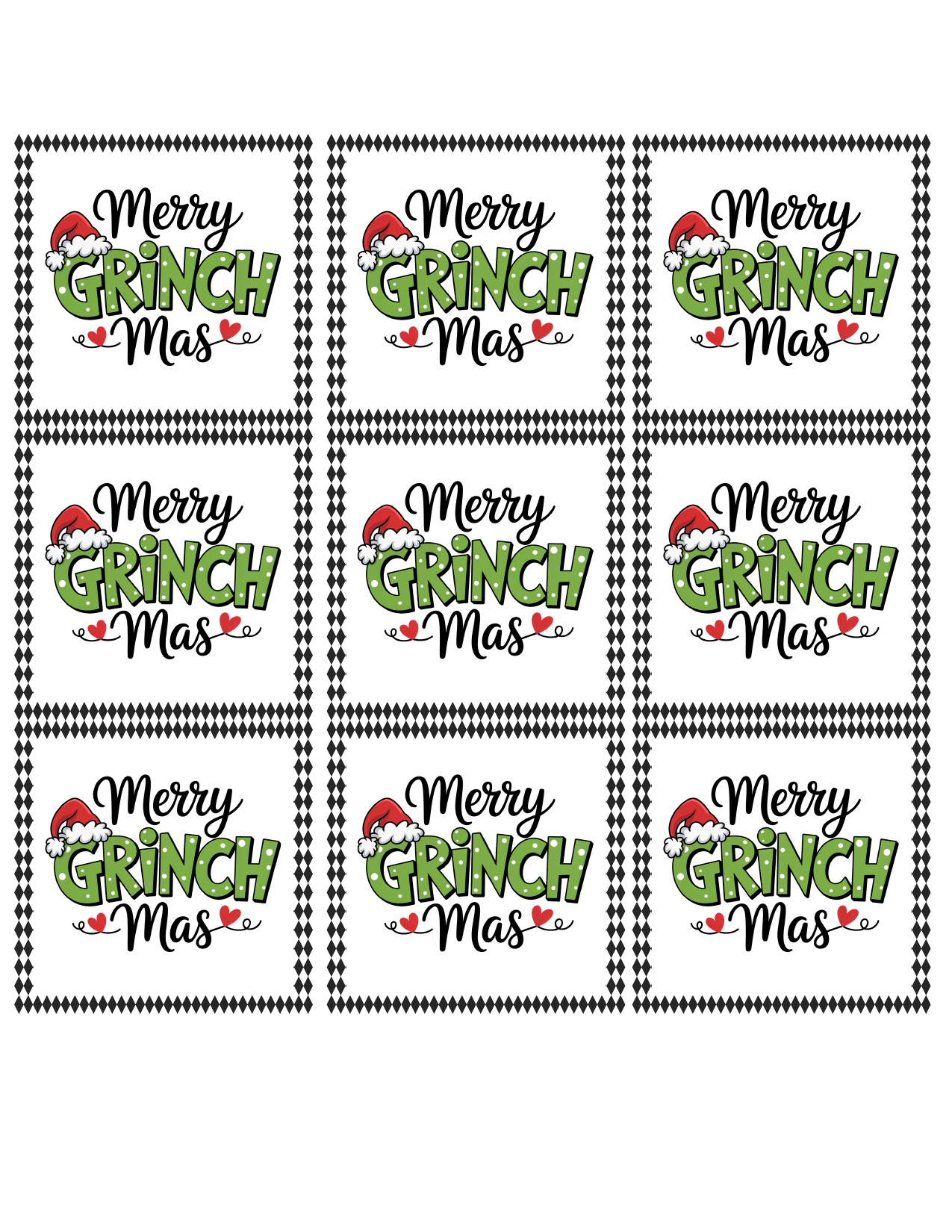 Merry Grinchmas Gift Tags